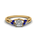 Load image into Gallery viewer, princess-cut-twisted-petal-diamond-engagement-ring-with-blue-sapphire-in-14K-yellow-gold-FD8300PRRGSABL-NL-YG.jpg
