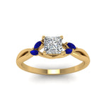 Load image into Gallery viewer, princess-cut-twisted-petal-diamond-engagement-ring-with-blue-sapphire-in-14K-yellow-gold-FD8300PRRGSABL-NL-YG.jpg
