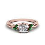 Load image into Gallery viewer, princess-cut-twisted-petal-diamond-engagement-ring-with-emerald-in-14K-rose-gold-FD8300PRRGEMGR-NL-RG.jpg
