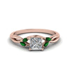 Load image into Gallery viewer, princess-cut-twisted-petal-diamond-engagement-ring-with-emerald-in-14K-rose-gold-FD8300PRRGEMGR-NL-RG.jpg