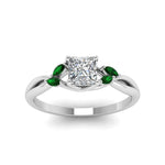 Load image into Gallery viewer, princess-cut-twisted-petal-diamond-engagement-ring-with-emerald-in-14K-white-gold-FD8300PRRGEMGR-NL-WG.jpg
