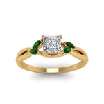 Load image into Gallery viewer, princess-cut-twisted-petal-diamond-engagement-ring-with-emerald-in-14K-yellow-gold-FD8300PRRGEMGR-NL-YG.jpg

