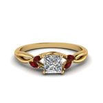 Load image into Gallery viewer, princess-cut-twisted-petal-diamond-engagement-ring-with-ruby-in-14K-yellow-gold-FD8300PRRGRUDR-NL-YG.jpg

