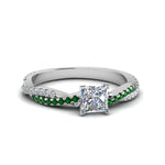 Load image into Gallery viewer, princess-cut-twisted-vine-diamond-engagement-ring-for-women-with-emerald-in-14K-white-gold-FD8233PRRGEMGR-NL-WG.jpg
