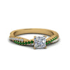 Load image into Gallery viewer, princess-cut-twisted-vine-diamond-engagement-ring-for-women-with-emerald-in-14K-yellow-gold-FD8233PRRGEMGR-NL-YG.jpg