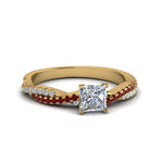 Load image into Gallery viewer, princess-cut-twisted-vine-diamond-engagement-ring-for-women-with-ruby-in-14K-yellow-gold-FD8233PRRGRUDR-NL-YG.jpg
