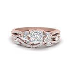 Load image into Gallery viewer, princess-cut-twisted-vine-luxury-diamond-bridal-ring-set-in-rose-gold-FDENR3211PRANGLE3-NL-RG