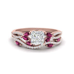 Load image into Gallery viewer, princess-cut-twisted-vine-luxury-pink-sapphire-bridal-ring-set-in-rose-gold-FDENR3211PRGSADRPIANGLE3-NL-RG
