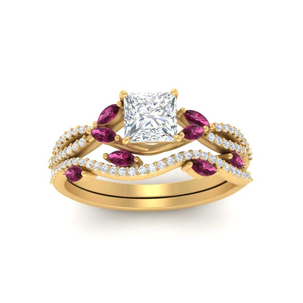 princess-cut-twisted-vine-luxury-pink-sapphire-bridal-ring-set-in-yellow-gold-FDENR3211PRGSADRPIANGLE3-NL-YG