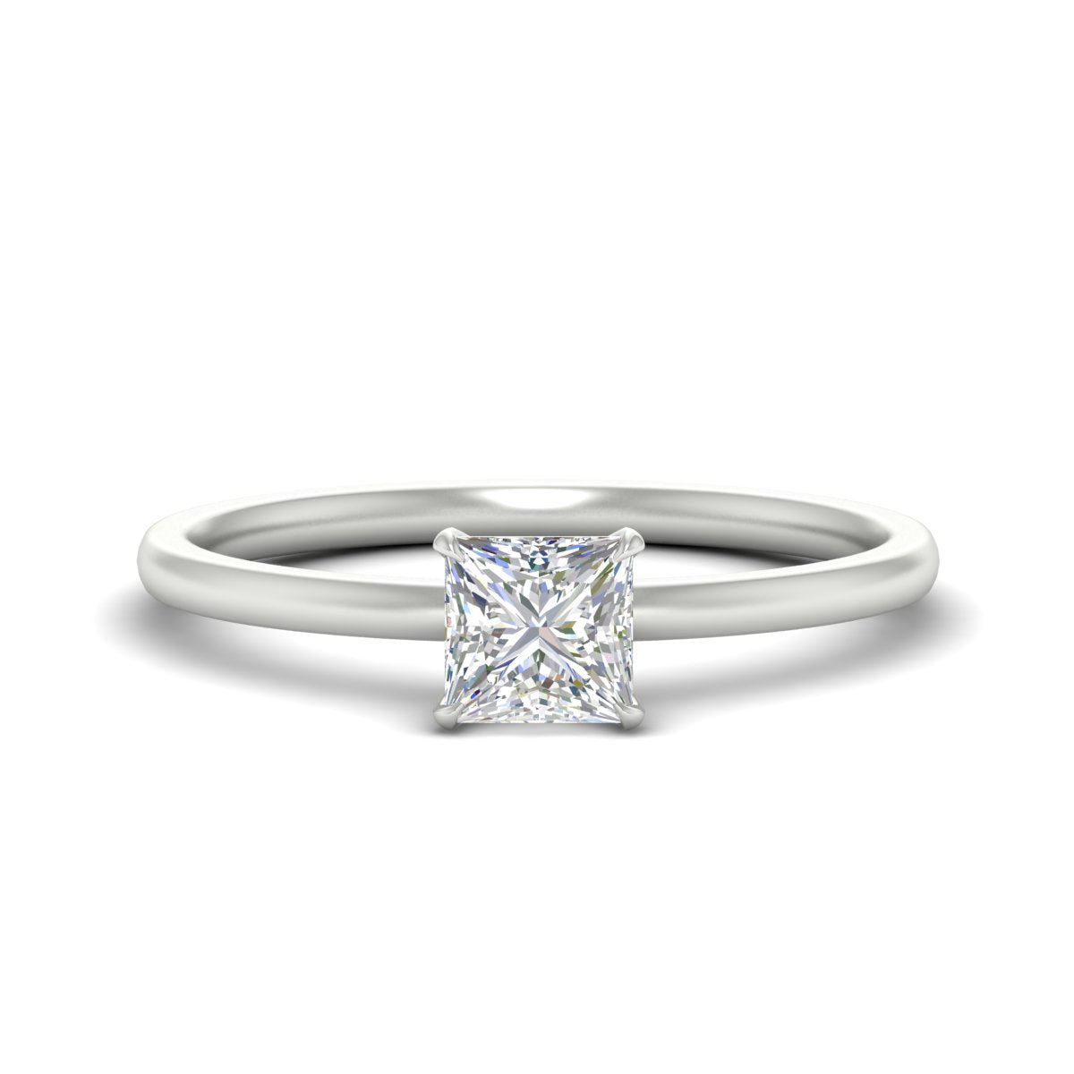 Princess Cut Two Tone comfort Fit Solitaire Diamond Ring