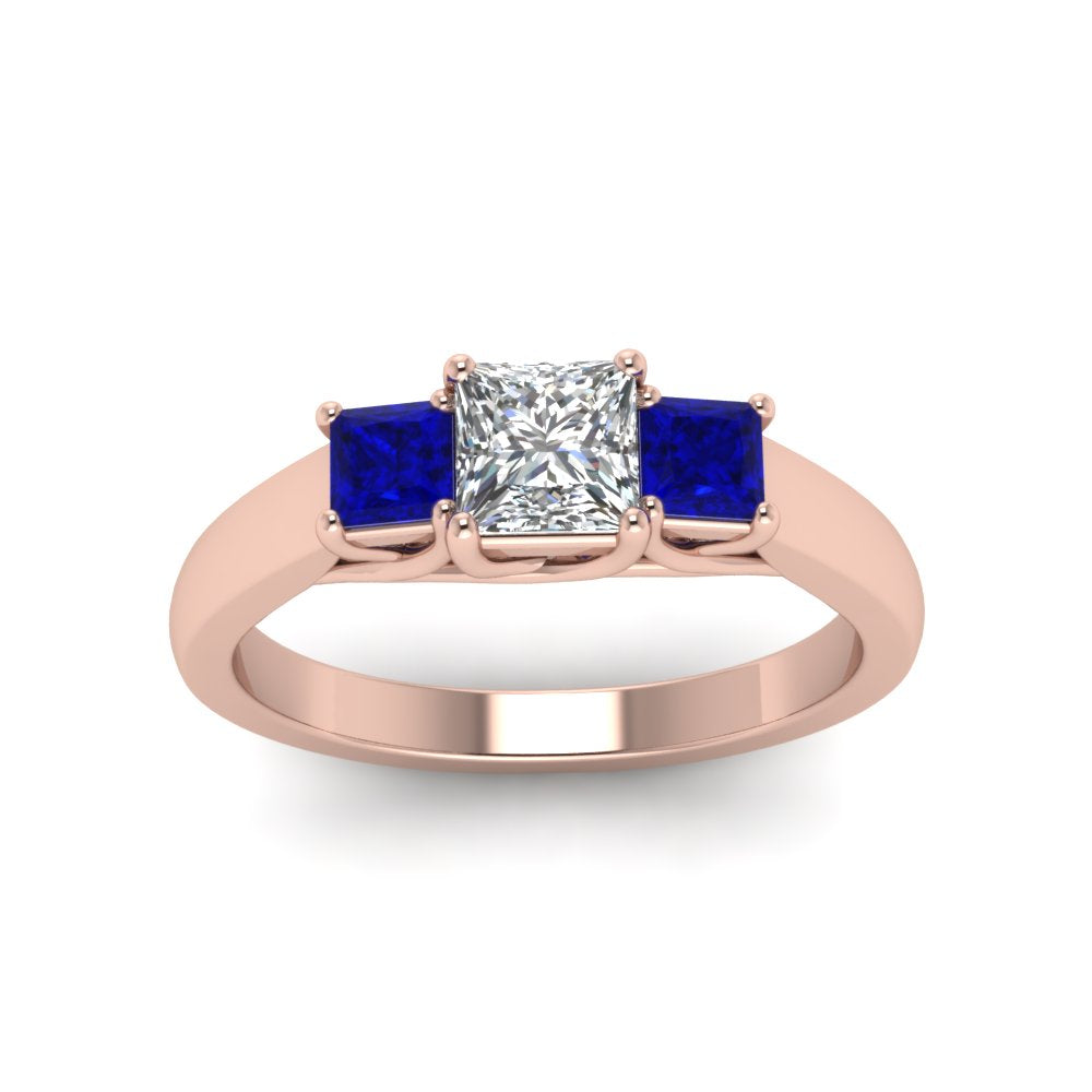 princess-cut-u-prong-three-stone-diamond-engagement-ring-with-blue-sapphire-in-14K-rose-gold-FDENR578PRRGSABLANGLE5-NL-RG