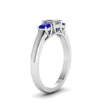 Load image into Gallery viewer, princess-cut-u-prong-three-stone-diamond-engagement-ring-with-blue-sapphire-in-14K-white-gold-FDENR578PRRGSABLANGLE2-NL-WG

