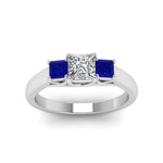 Load image into Gallery viewer, princess-cut-u-prong-three-stone-diamond-engagement-ring-with-blue-sapphire-in-14K-white-gold-FDENR578PRRGSABLANGLE5-NL-WG
