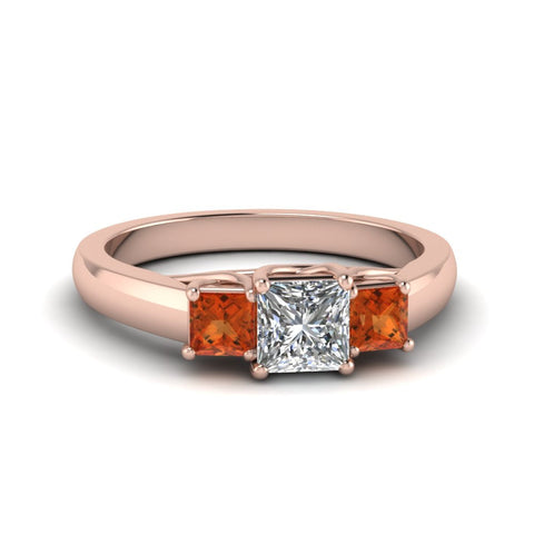 princess-cut-u-prong-three-stone-diamond-engagement-ring-with-orange-sapphire-in-14K-rose-gold-FDENR578PRRGSAOR-NL-RG