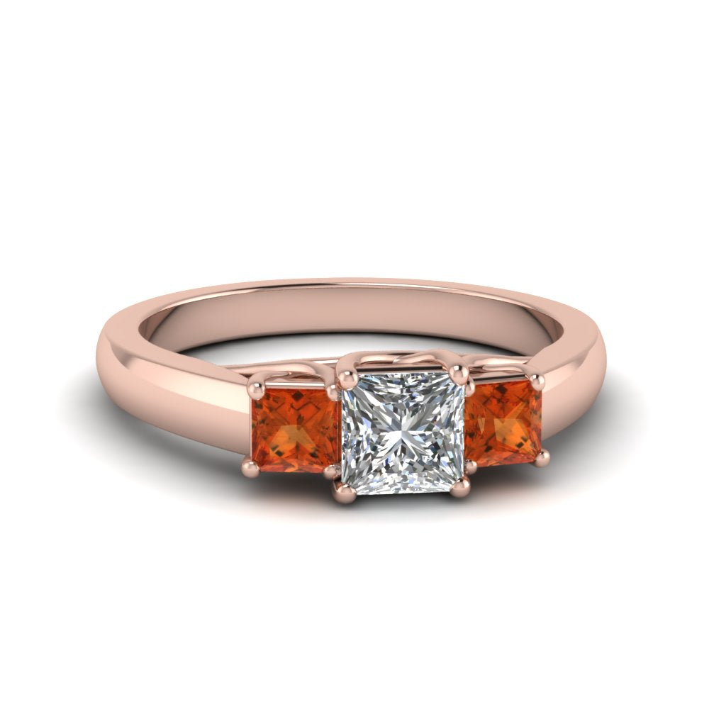 princess-cut-u-prong-three-stone-diamond-engagement-ring-with-orange-sapphire-in-14K-rose-gold-FDENR578PRRGSAOR-NL-RG