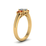 Load image into Gallery viewer, princess-cut-u-prong-three-stone-diamond-engagement-ring-with-orange-sapphire-in-14K-yellow-gold-FDENR578PRRGSAORANGLE2-NL-YG
