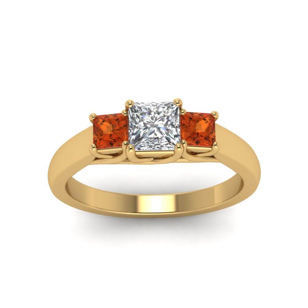 princess-cut-u-prong-three-stone-diamond-engagement-ring-with-orange-sapphire-in-14K-yellow-gold-FDENR578PRRGSAORANGLE5-NL-YG