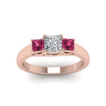 Load image into Gallery viewer, princess-cut-u-prong-three-stone-diamond-engagement-ring-with-pink-sapphire-in-14K-rose-gold-FDENR578PRRGSADRPIANGLE5-NL-RG
