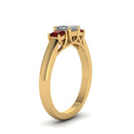Load image into Gallery viewer, princess-cut-u-prong-three-stone-diamond-engagement-ring-with-ruby-in-14K-yellow-gold-FDENR578PRRGRUDRANGLE2-NL-YG
