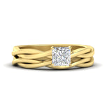 Load image into Gallery viewer, princess-cut-vine-inspired-solitaire-bridal-ring-set-in-yellow-gold-fdens8252prsleep-nl-yg.jpg?v=1767085010