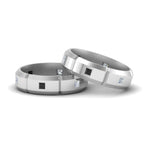 Load image into Gallery viewer, princess-cut-wedding-bands-for-gay-with-black-diamond-in-950-Platinum-FDLG8012BGBLACK-NL-WG
