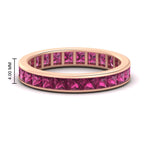 Load image into Gallery viewer, princess-cut-women_s-pink-sapphire-eternity-wedding-band-ring-in-rose-gold-FDEWB160PRBGSADRPI-4.00CT-NL-RG-HW.jpg?v=1766128423
