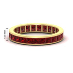 Load image into Gallery viewer, princess-cut-women_s-ruby-eternity-wedding-band-ring-in-yellow-gold-FDEWB160PRBGRUDR-4.00CT-NL-YG-HW.jpg?v=1766128423