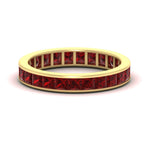 Load image into Gallery viewer, princess-cut-women_s-ruby-eternity-wedding-band-ring-in-yellow-gold-FDEWB160PRBGRUDR-4.00CT-NL-YG.jpg?v=1766128423