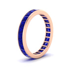 Load image into Gallery viewer, princess-cut-women_s-sapphire-eternity-wedding-band-ring-in-rose-gold-FDEWB160PRBGSABLANGLE2-4.00CT-NL-RG.jpg?v=1766128422