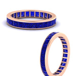 Load image into Gallery viewer, princess-cut-women_s-sapphire-eternity-wedding-band-ring-in-rose-gold-FDEWB160PRBGSABLANGLE3-4.00CT-NL-RG.jpg?v=1766128423