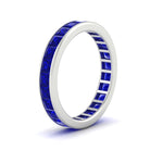 Load image into Gallery viewer, princess-cut-women_s-sapphire-eternity-wedding-band-ring-in-white-gold-FDEWB160PRBGSABLANGLE2-4.00CT-NL-WG.jpg?v=1766128422