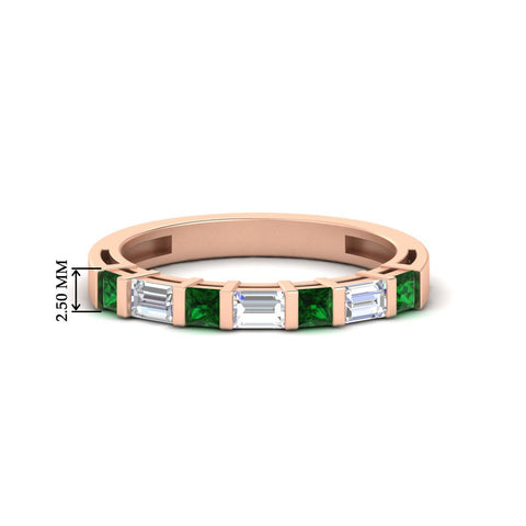 princess-diamond-and-baguette-emerald-bar-set-wedding-band-in-rose-gold-FD11342BGEMGR-NL-RG-HW
