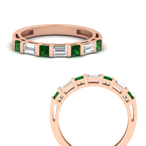 princess-diamond-and-baguette-emerald-bar-set-wedding-band-in-rose-gold-FD11342BGEMGRANGLE3-NL-RG