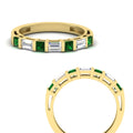 Thumbnail 93 - princess-diamond-and-baguette-emerald-bar-set-wedding-band-in-yellow-gold-FD11342BGEMGRANGLE3-NL-YG
