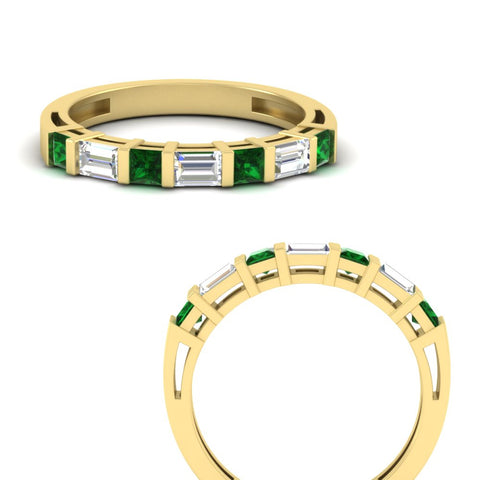 princess-diamond-and-baguette-emerald-bar-set-wedding-band-in-yellow-gold-FD11342BGEMGRANGLE3-NL-YG