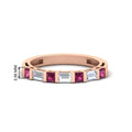Thumbnail 16 - princess-diamond-and-baguette-pink-sapphire-bar-set-wedding-band-in-rose-gold-FD11342BGSADRPI-NL-RG-HW