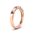 Thumbnail 18 - princess-diamond-and-baguette-pink-sapphire-bar-set-wedding-band-in-rose-gold-FD11342BGSADRPIANGLE2-NL-RG