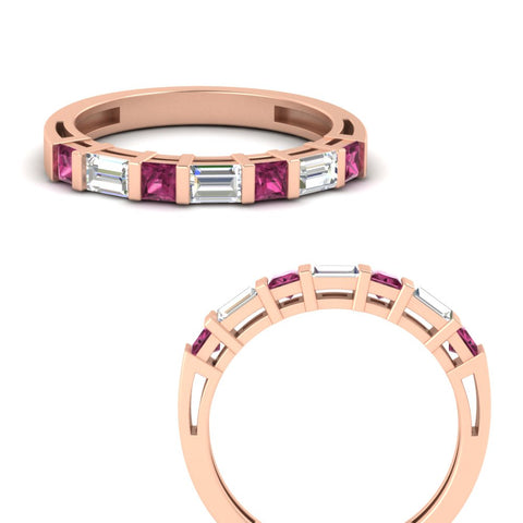 princess-diamond-and-baguette-pink-sapphire-bar-set-wedding-band-in-rose-gold-FD11342BGSADRPIANGLE3-NL-RG