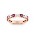 Thumbnail 17 - princess-diamond-and-baguette-pink-sapphire-bar-set-wedding-band-in-rose-gold-FD11342BGSADRPIANGLE5-NL-RG