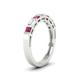 Thumbnail 54 - princess-diamond-and-baguette-pink-sapphire-bar-set-wedding-band-in-white-gold-FD11342BGSADRPIANGLE2-NL-WG