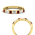 Thumbnail 99 - princess-diamond-and-baguette-ruby-bar-set-wedding-band-in-yellow-gold-FD11342BGRUDRANGLE3-NL-YG
