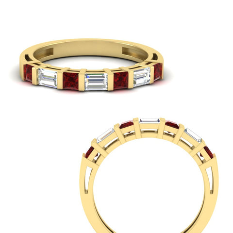 princess-diamond-and-baguette-ruby-bar-set-wedding-band-in-yellow-gold-FD11342BGRUDRANGLE3-NL-YG