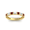 Thumbnail 101 - princess-diamond-and-baguette-ruby-bar-set-wedding-band-in-yellow-gold-FD11342BGRUDRANGLE5-NL-YG