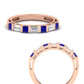 Thumbnail 9 - princess-diamond-and-baguette-sapphire-bar-set-wedding-band-in-rose-gold-FD11342BGSABLANGLE3-NL-RG