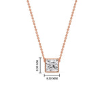 Load image into Gallery viewer, Princess Diamond Bezel Set Solitaire Pendant
