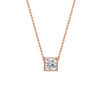 Load image into Gallery viewer, Princess Diamond Bezel Set Solitaire Pendant