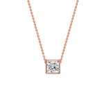 Load image into Gallery viewer, Princess Diamond Bezel Set Solitaire Pendant
