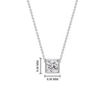 Load image into Gallery viewer, Princess Diamond Bezel Set Solitaire Pendant
