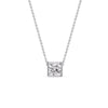 Load image into Gallery viewer, Princess Diamond Bezel Set Solitaire Pendant