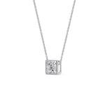 Load image into Gallery viewer, Princess Diamond Bezel Set Solitaire Pendant

